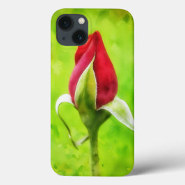 Röd ros Bud Flower Art Phone Case