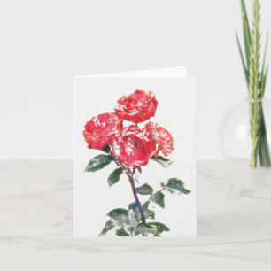 Röd ros Bunch från Gertie's Garden Art Note Card Kort