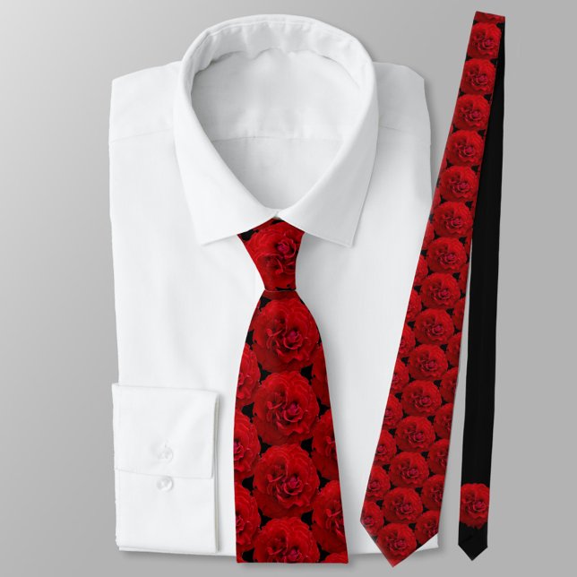 Röd ros Classic Blommigt Black Slips (Skapare uppladdad)