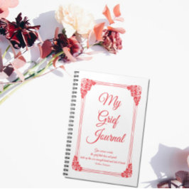 Röd ros Cluster Gräns Grief Journal Anteckningsbok