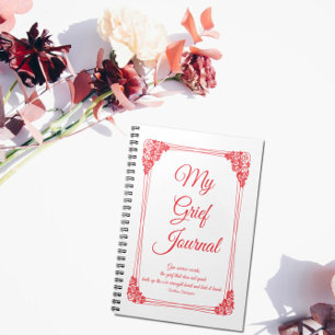 Röd ros Cluster Gräns Grief Journal Anteckningsbok
