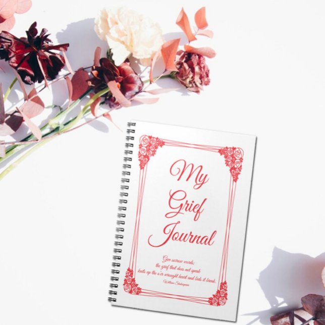 Röd ros Cluster Gräns Grief Journal Anteckningsbok (Skapare uppladdad)