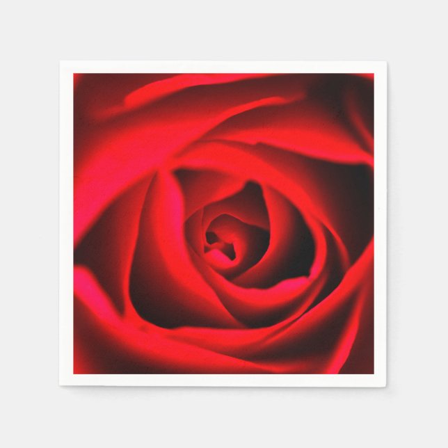 Röd ros Cocktail papper napkin Pappersservett (Framsidan)