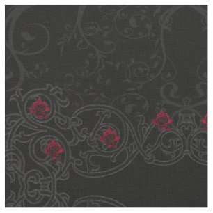 Röd ros Damask Rulla Gothic Fabric Tyg