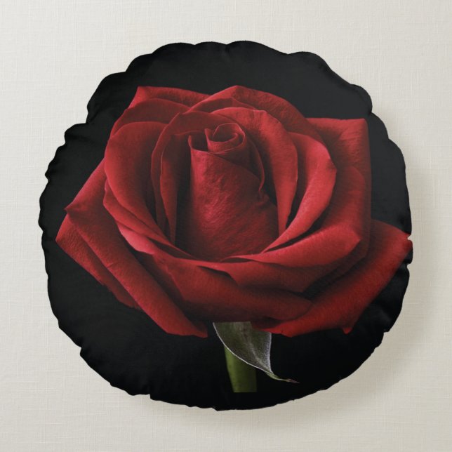 Röd ros dekorativ kudde (Framsidan)