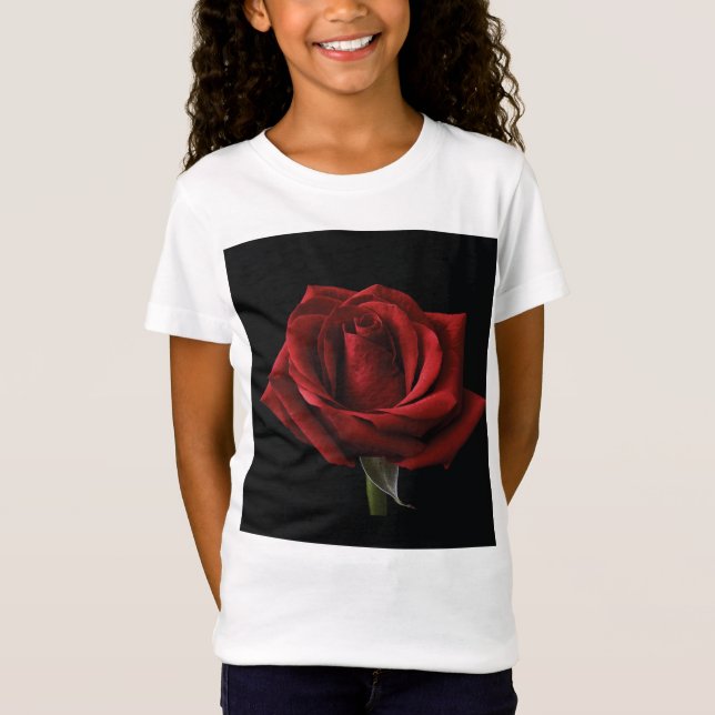 Röd ros dekorativ kudde t shirt (Framsida)