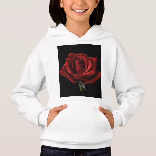 Röd ros dekorativ kudde t shirt (Framsida)