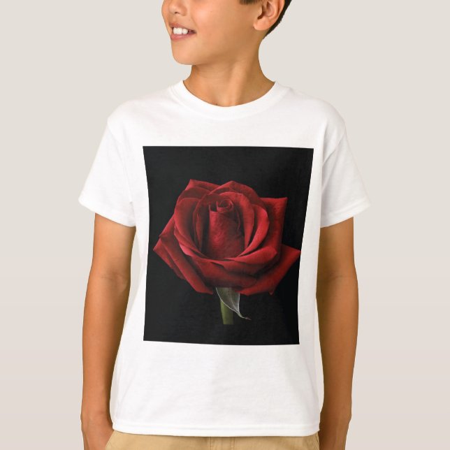 Röd ros dekorativ kudde t shirt (Framsida)