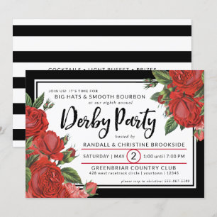 Röd ros Derby Party Classic Inbjudningar