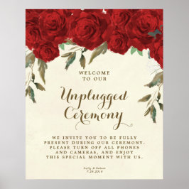röd ros ej ansluten bröllop-ceremonin poster