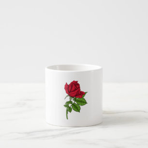 Röd ros espressomugg