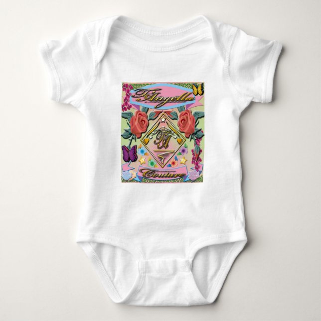 Röd ros fjärilar, blommor 3/4 sleeveRaglan T Shirt (Framsida)