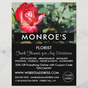 Röd ros, Florist, Floristry Advertising Reklamblad