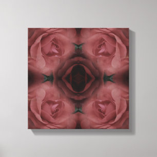 Röd ros Flower Abstrakt Vintage Canvastryck