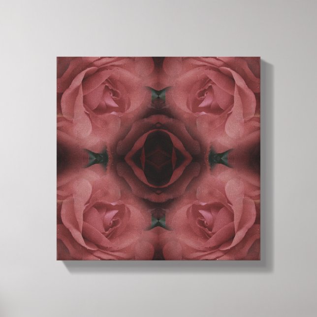 Röd ros Flower Abstrakt Vintage Canvastryck (Framsida)