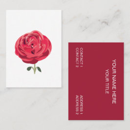 Röd ros Flower Blommigt Ro Visitkort