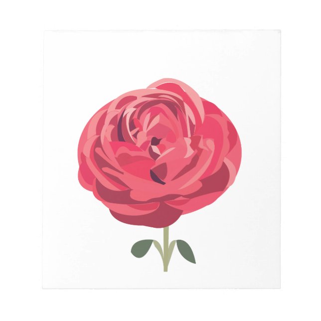 Röd ros Flower Blommigt Röd ros Anteckningsblock (Framsida)