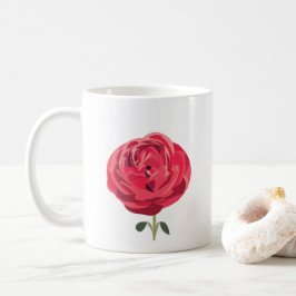 Röd ros Flower Blommigt Röd ros Kaffemugg