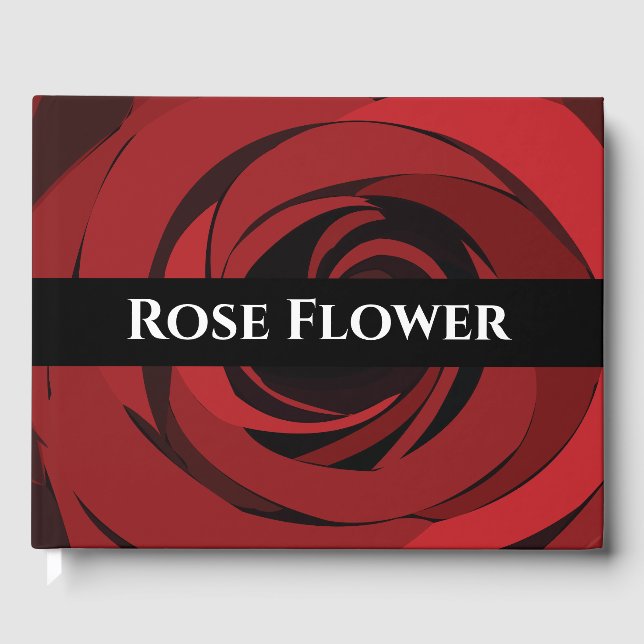 Röd ros Flower Bröllop Gästböcker (Framsida)