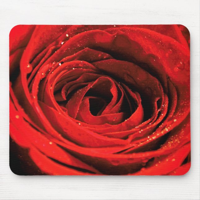 Röd ros Flower Kärlek Valentines Mouse Pad Musmatta (Framsidan)