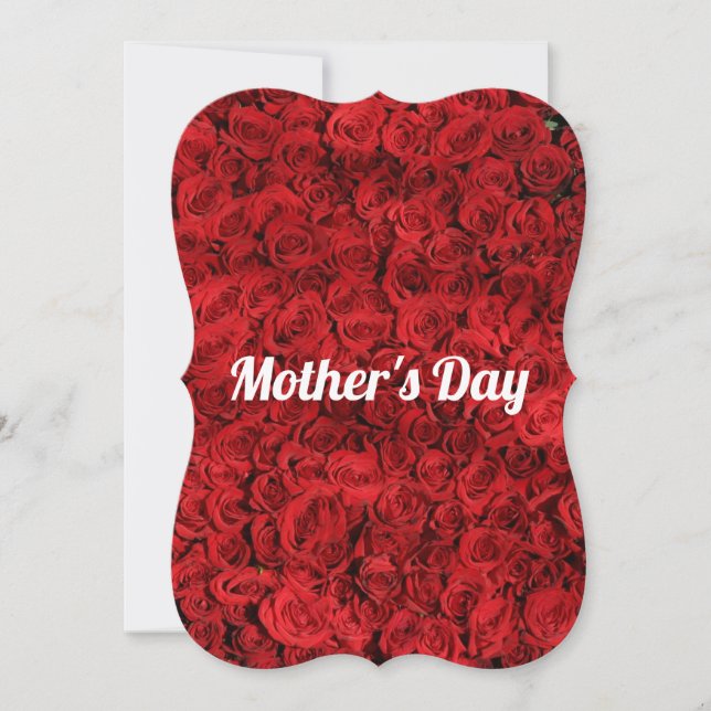 Röd ros Flower Mors dag Kort (Framsida)