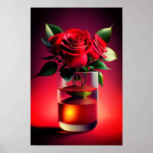 Röd ros Flower Poster (Framsidan)