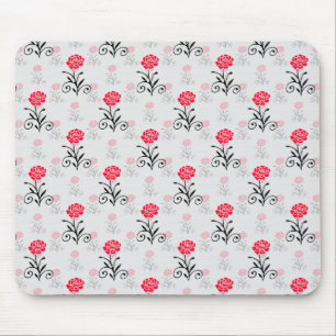 Röd ros Flower Stalk Mönster Design Musmatta