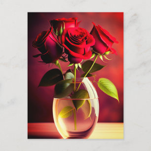 Röd ros Flower Vykort