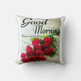 Röd ros Flowers Bra God morgon Kudde