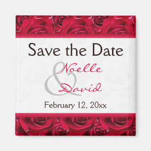 Röd ros Galore Wedding Favor Magnet