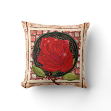 röd ros Garden Pillow