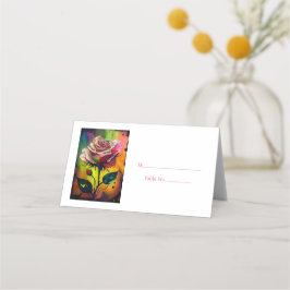 Röd ros gäst-Bordsnummer Monteringskort Placeringskort