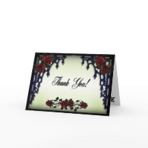 Röd ros Gothic Bröllop Blank Inside Grönt