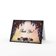 Röd ros Gothic Bröllop Blank Inside Peach