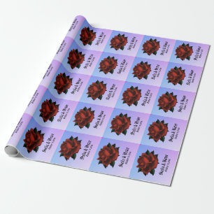 Röd ros Gothic Bröllop Namn och Date Lila Presentpapper