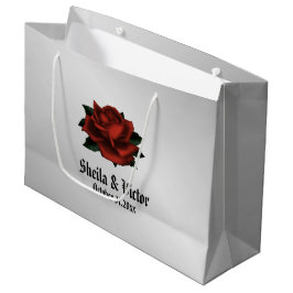 Röd ros Gothic Bröllop Personal Large Gift Bag