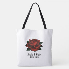 Röd ros Gothic Bröllop Personal Tote Bag Tygkasse