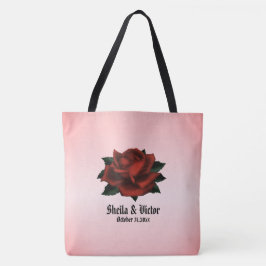 Röd ros Gothic Bröllop Personal Tygkasse