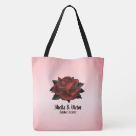 Röd ros Gothic Bröllop Personal Tygkasse