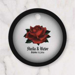 Röd ros Gothic Bröllop personalize Gåvor Etiketter
