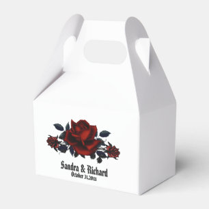 Röd ros Gothic Bröllop White Personal Presentaskar