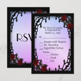 Röd ros Gothic OSA Lila Menu Choice Kort