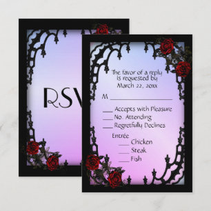 Röd ros Gothic OSA Lila Menu Choice Kort
