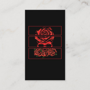 röd ros Gothic Skull Wicca Goth Flowers Visitkort