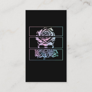 röd ros Gothic Skull Wicca Pastel Goth Flowers Visitkort
