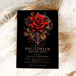 Röd ros Gothic Vuxen Halloween fest Inbjudningar