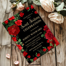Röd ros Gräns Blommigt Sweet sixteen