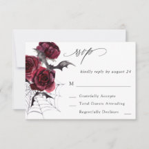 Röd ros Halloween Fladdermus, ingen OSA för måltid