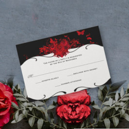 Röd ros Heart Black and White OSA Kort