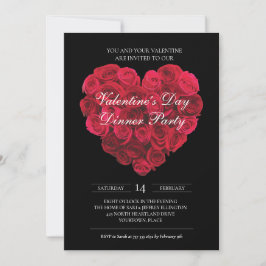 Röd ros Heart Förlovningsfest Valentines day Inbjudningar